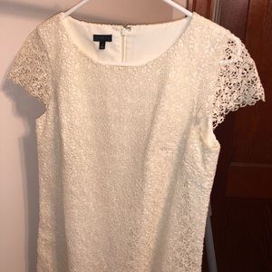 White lace cap sleeve dress Talbots size 4